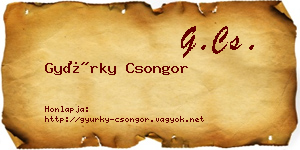 Gyürky Csongor névjegykártya